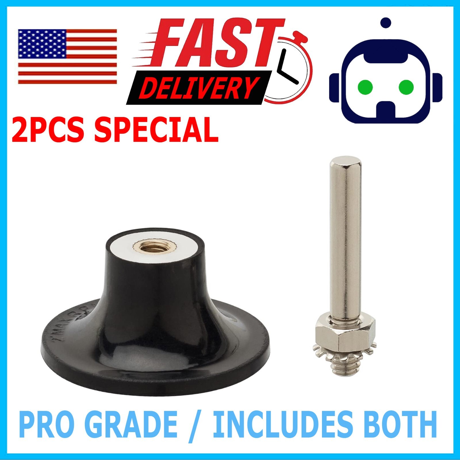 2 Inch Disc Pad Holder with 1/4″ Shank Die Grinder Sanding Suitable for Roloc