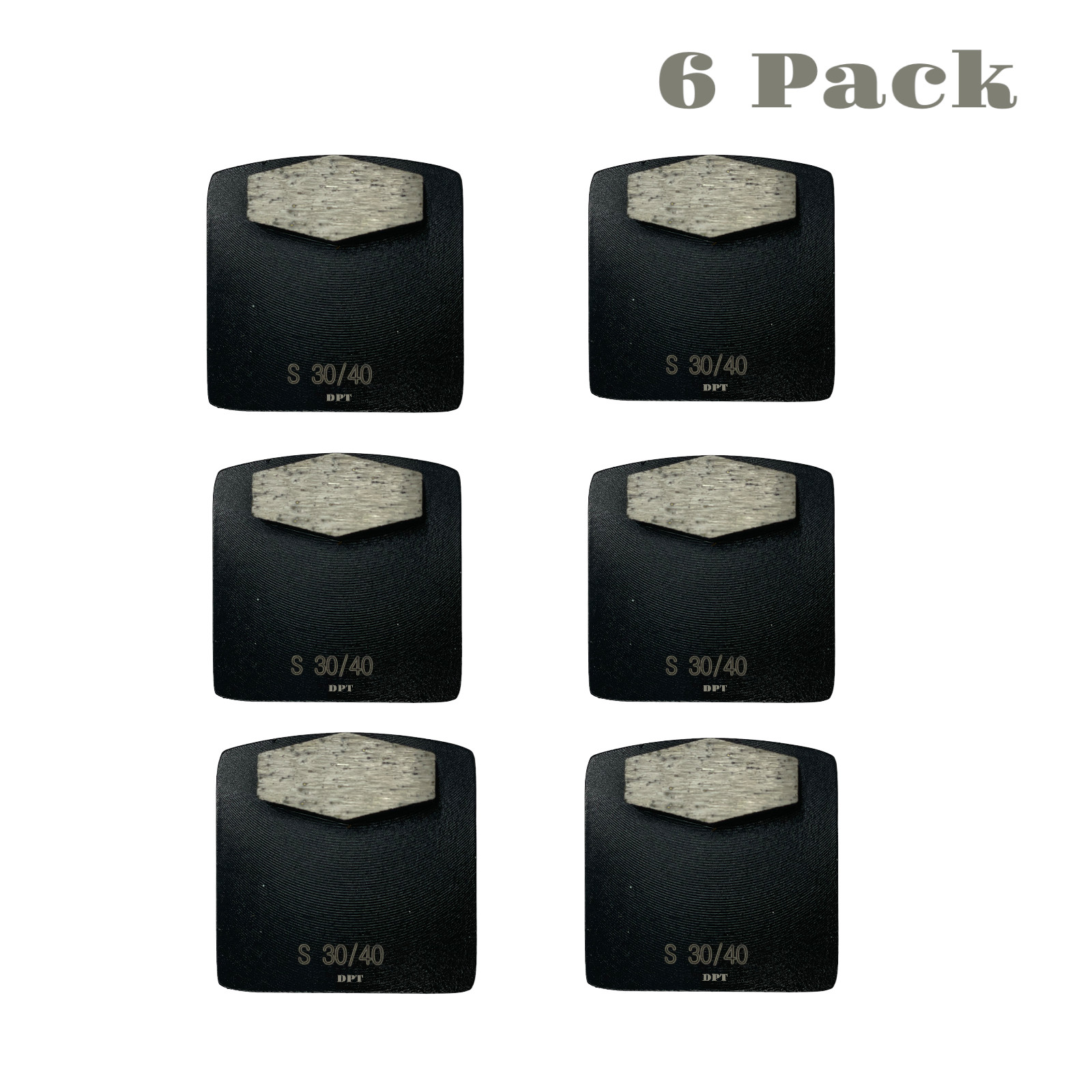 6 Pk Grinding Discs for Husqvarna PG series Concrete Grinders Hard Bond 30 Grit
