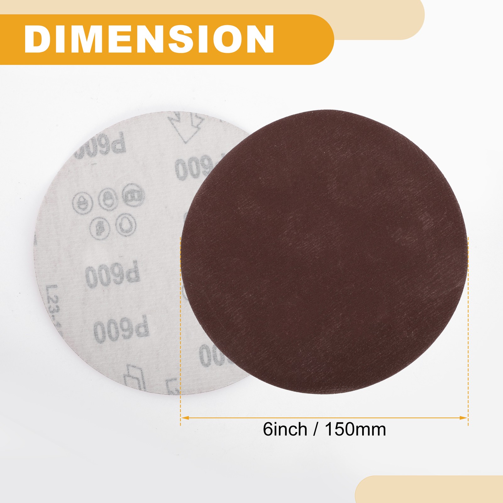10 Pcs 600Grit Universal Sanding Discs-Round Hook Loop Sandpaper-White Paper Red