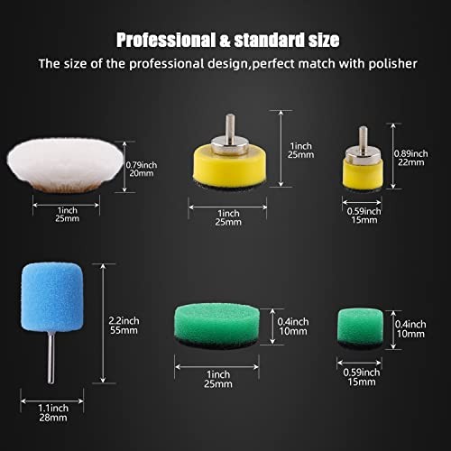 Mini Buffing Polishing Pads, 30Pcs 30Pcs DETAIL POLIHSING SETS + FLEXIBLE SHAFT