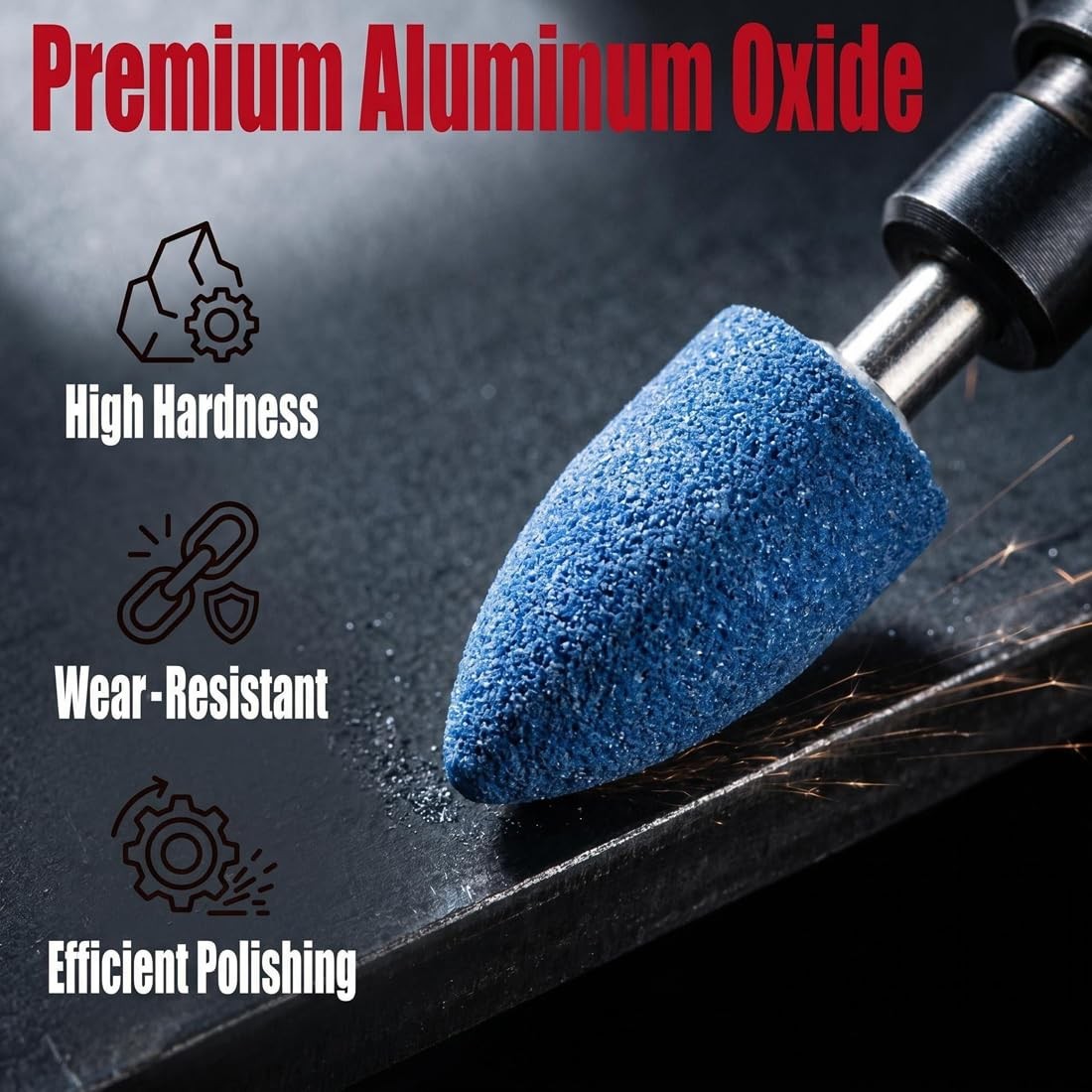 100 Pcs Grinding Stones Set, 1/8 Inch Shank Abrasive Stone Mounted Sharpening…