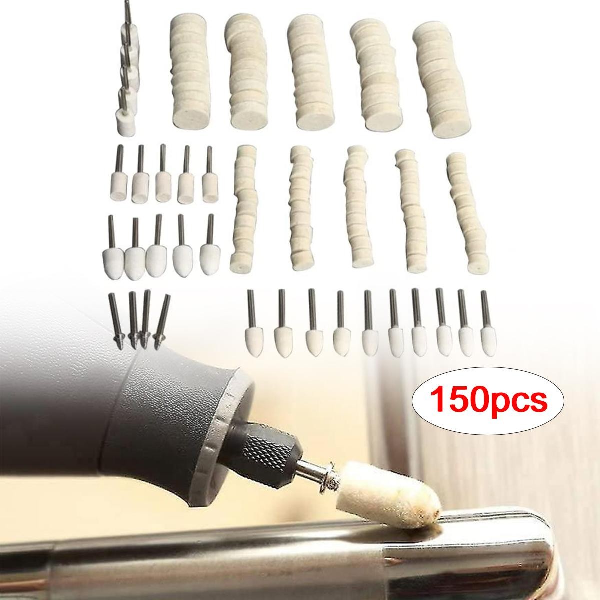 129PC Wool Polishing Wheels Set for Metal Surface Rotary Polishing Tool Kit