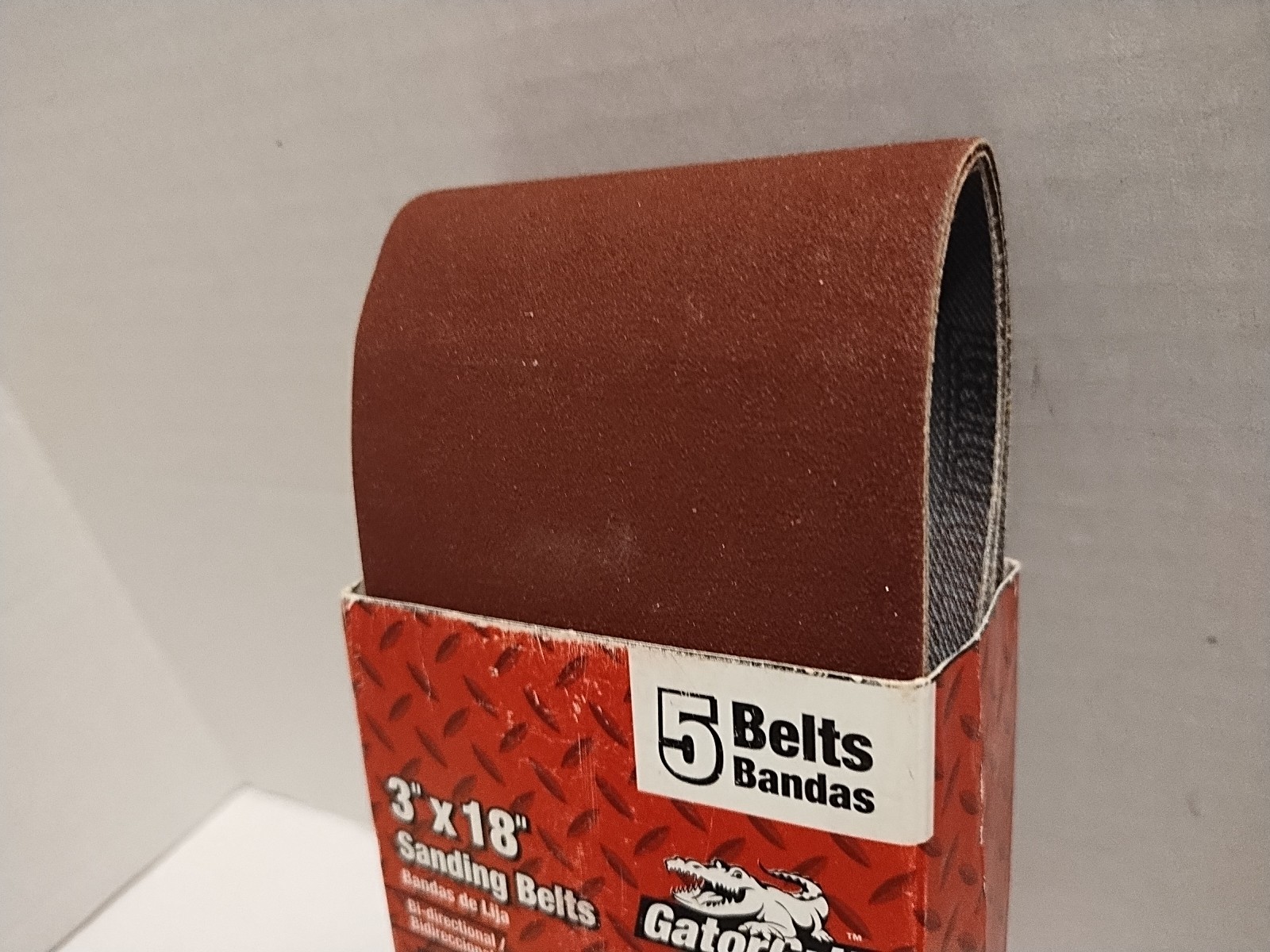 GatorGrit 3″ x 18″ Red Resin Aluminum Oxide Sanding Belts, 120 Grit, 5 Pack
