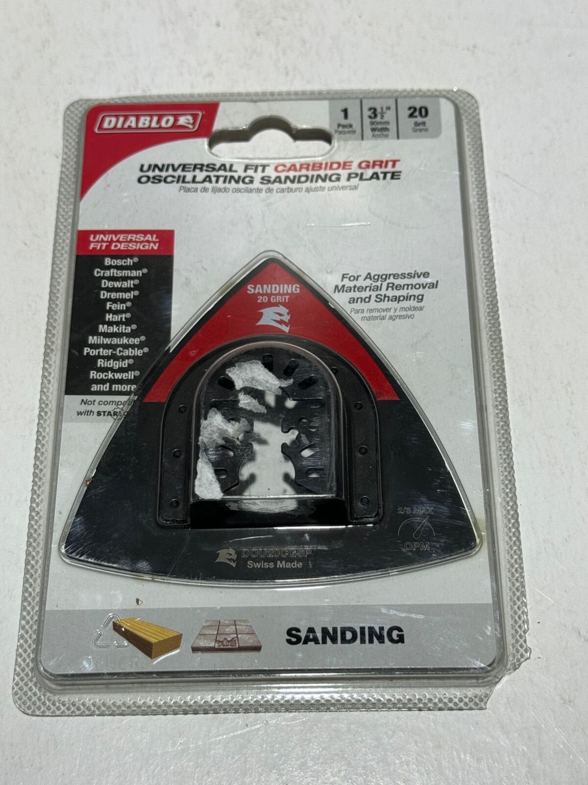 Diablo 3-1/2 in. 20-Grit Universal Fit Carbide Grit Oscillating Sanding Plate