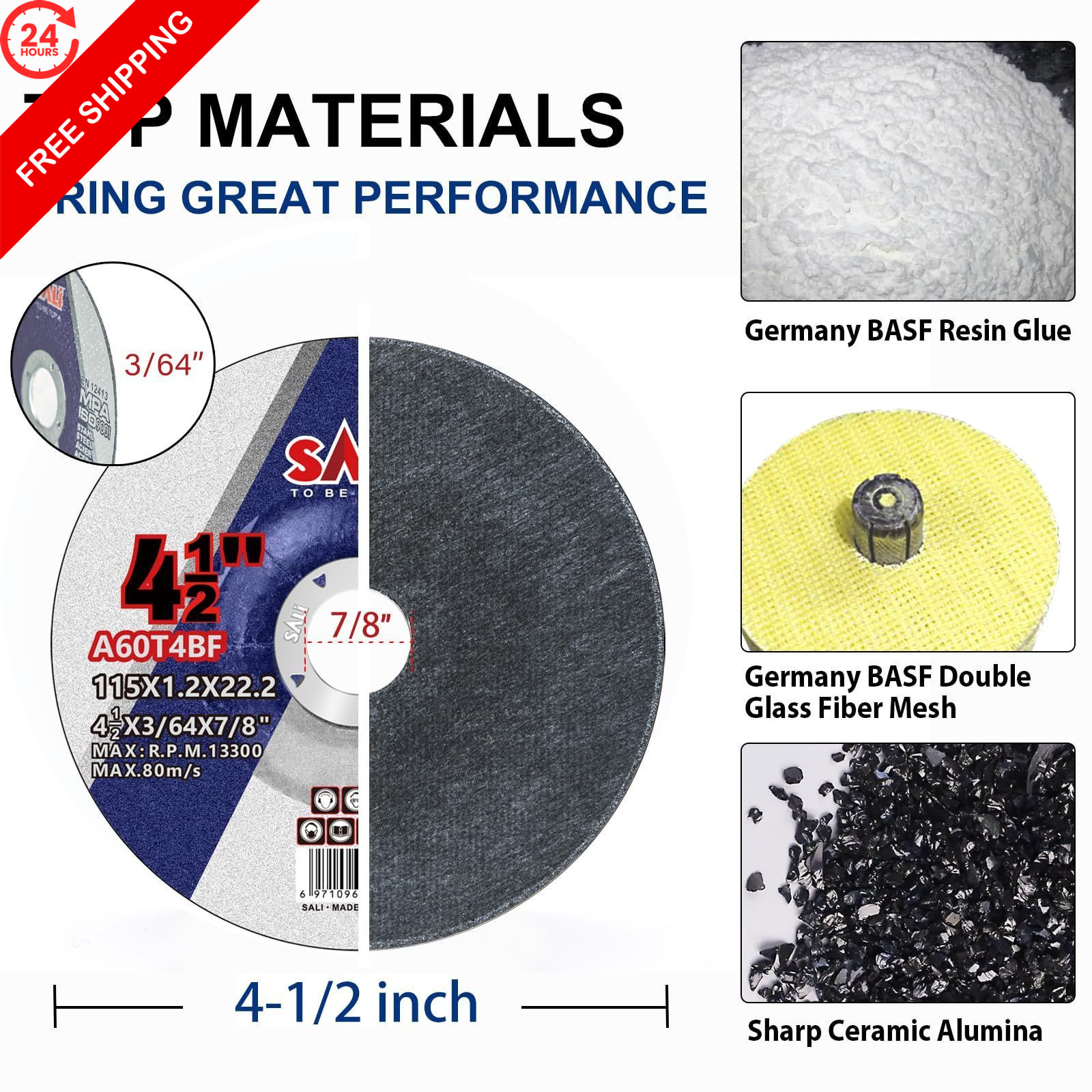 SALI 40 Pack Cut Off Wheels 4.5 Inch General Purpose Metal inches, Blue