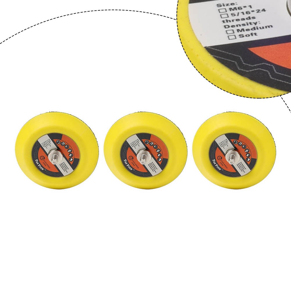 3pcs 1/2/3″ Hook & Loop Backing Pads Sanding Disc Sander Plate Polisher M6