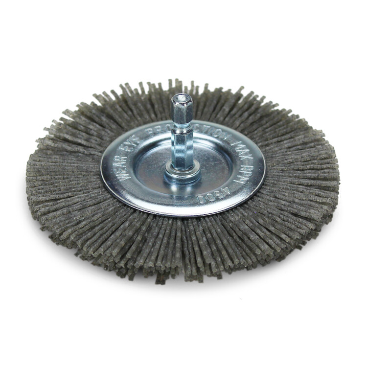 BHA 4″ Nylon Wire Wheel with 1/4″ Hex Shank for Drill or Die Grinder