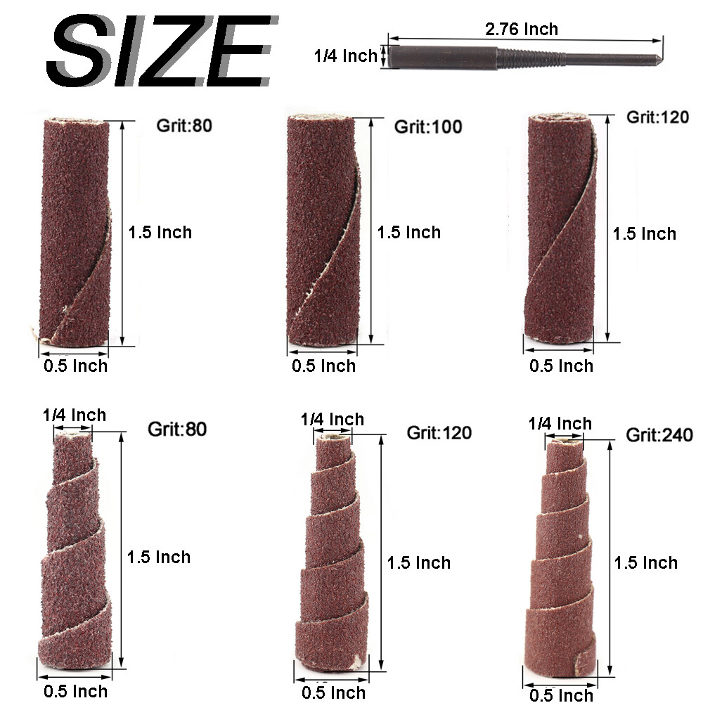 10Pcs Sanding Cone Set Polishing Assortment Kit Engine Work Tool With 6.35mm Rod