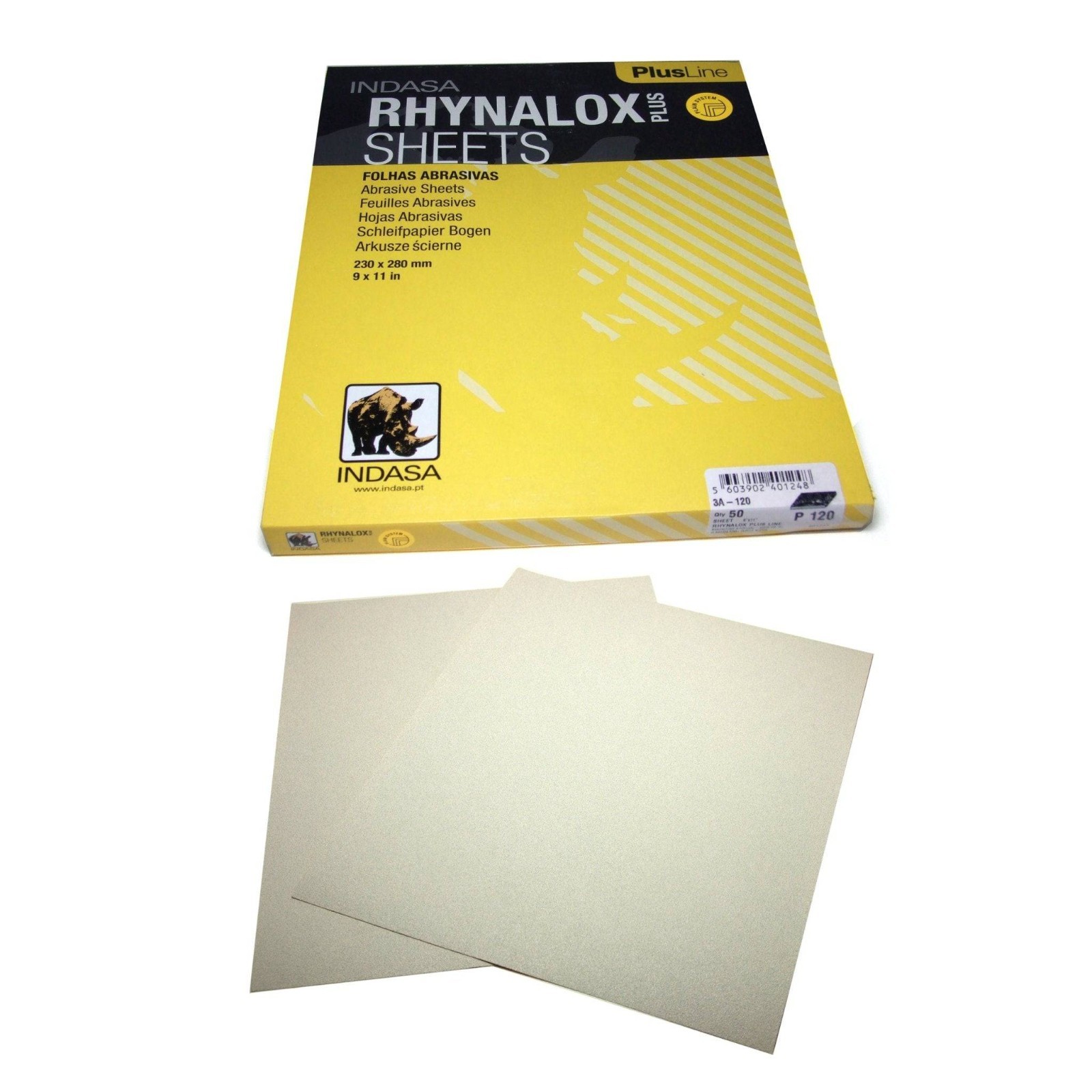 BLOW OUT!! Indasa 3A Series – RhynoLox 9×11 Sheets with Latex Backing (50/PKG)