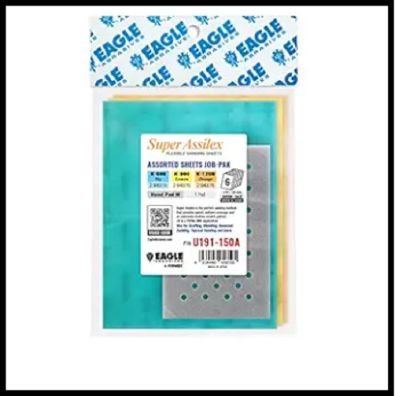 Super Assilex Flexible Sanding Sheets Job-PAK, Assorted K600-K1200, U191-150A