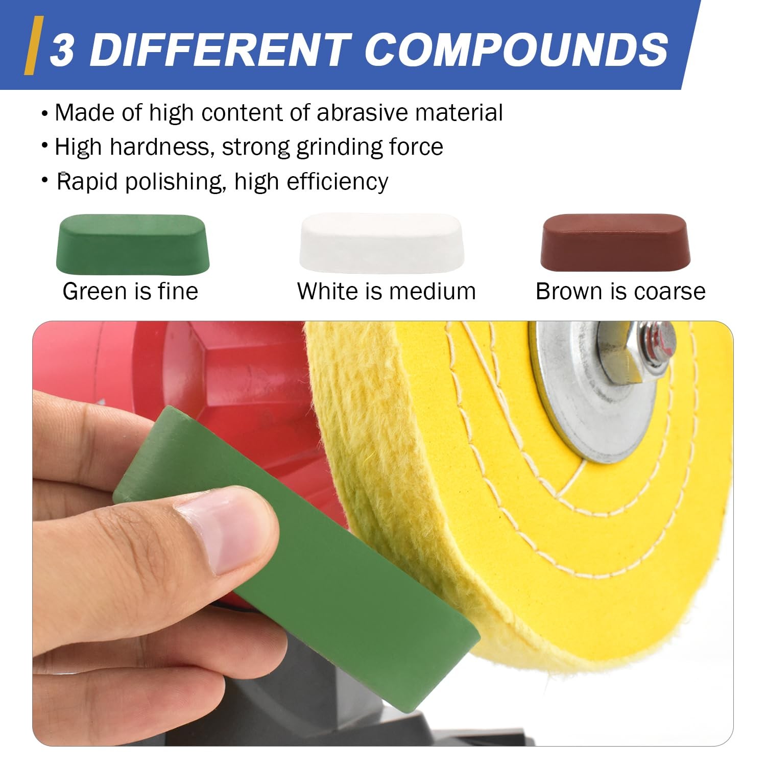 6inch Buffing Polishing Wheels 1/2″ Arbor Hole,Fine (40Ply) / Medium (30Ply) …