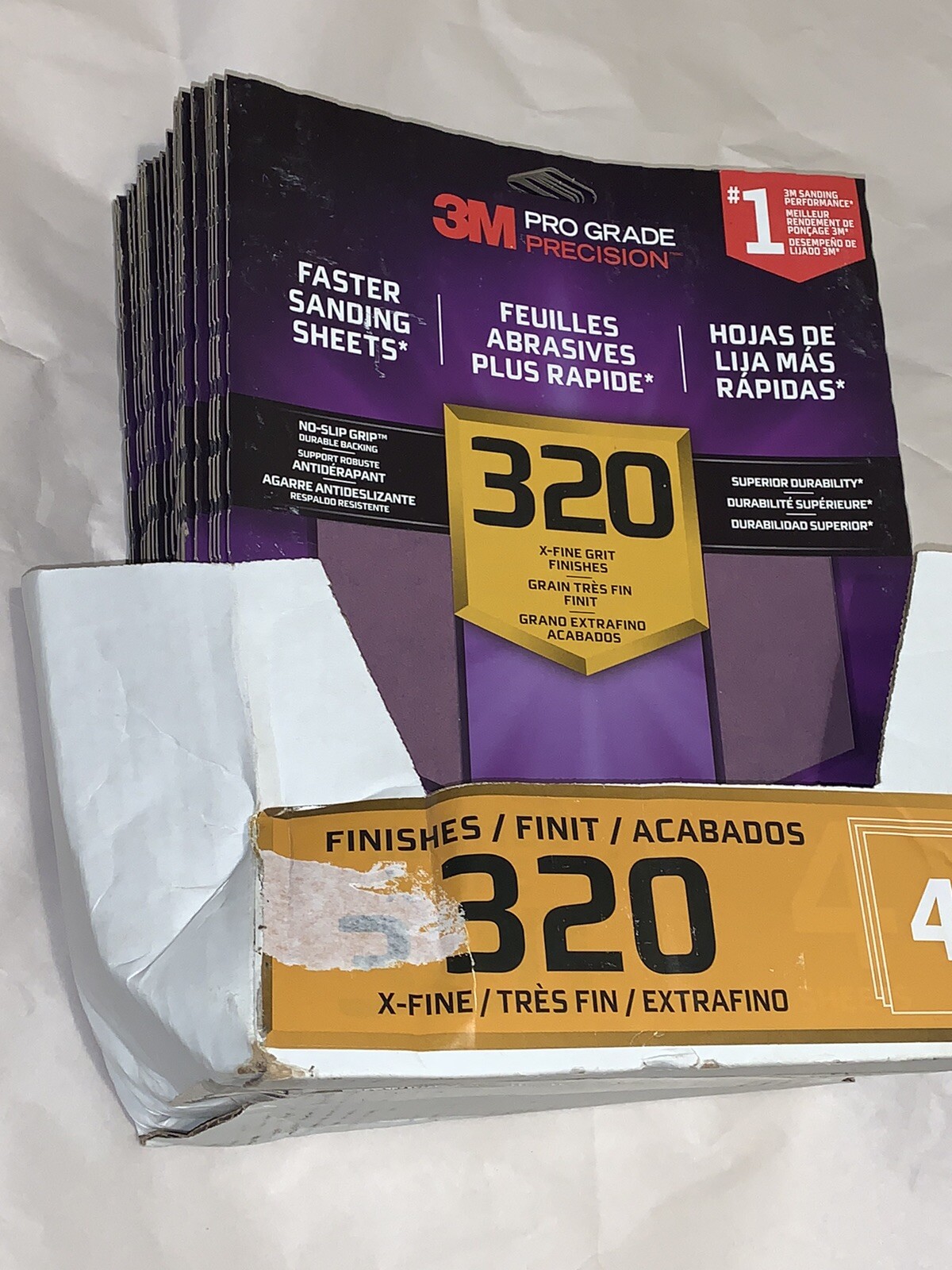 HUGE LOT 3M Sandpaper 4 Sheet 320 Grit 9″W Extra Fine