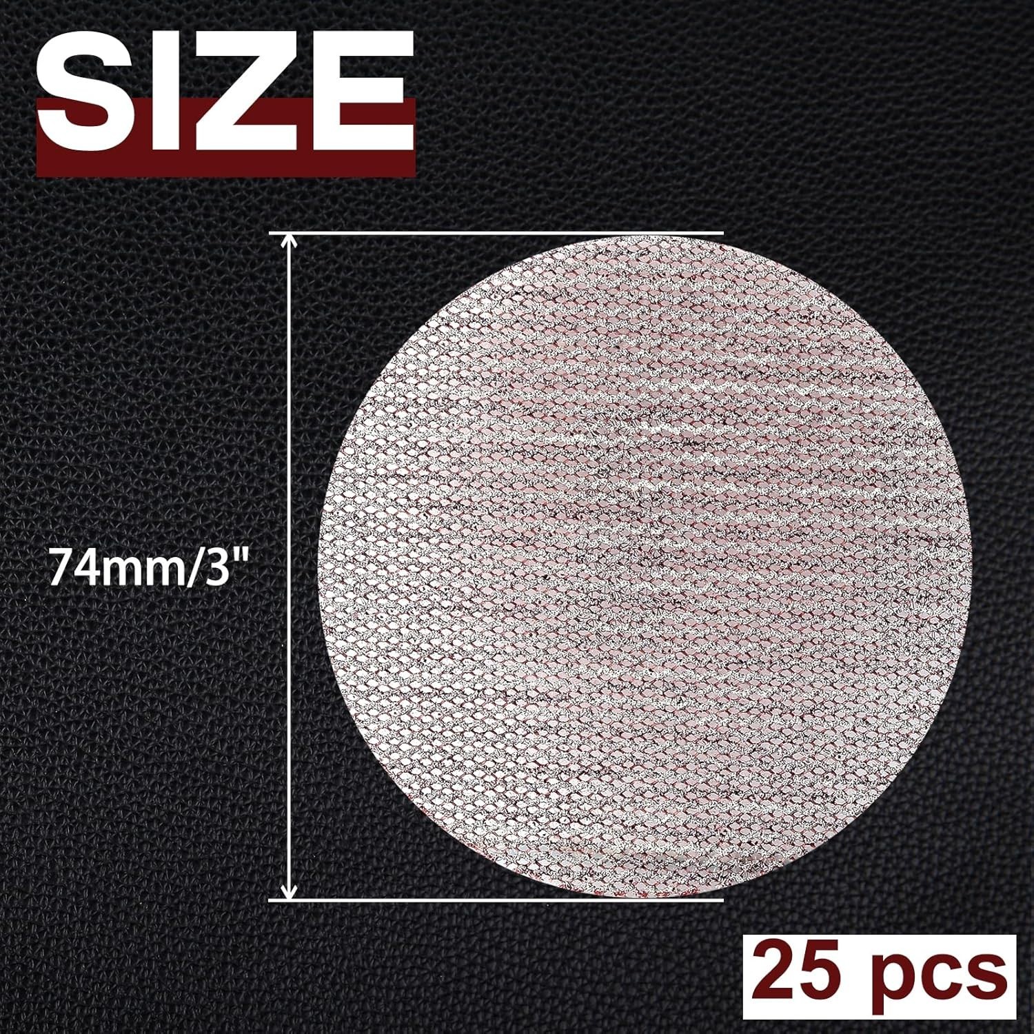 3-Inch 120 Grit Mesh Abrasive Dust Free Sanding Discs, Virtually Dust-Free, B…