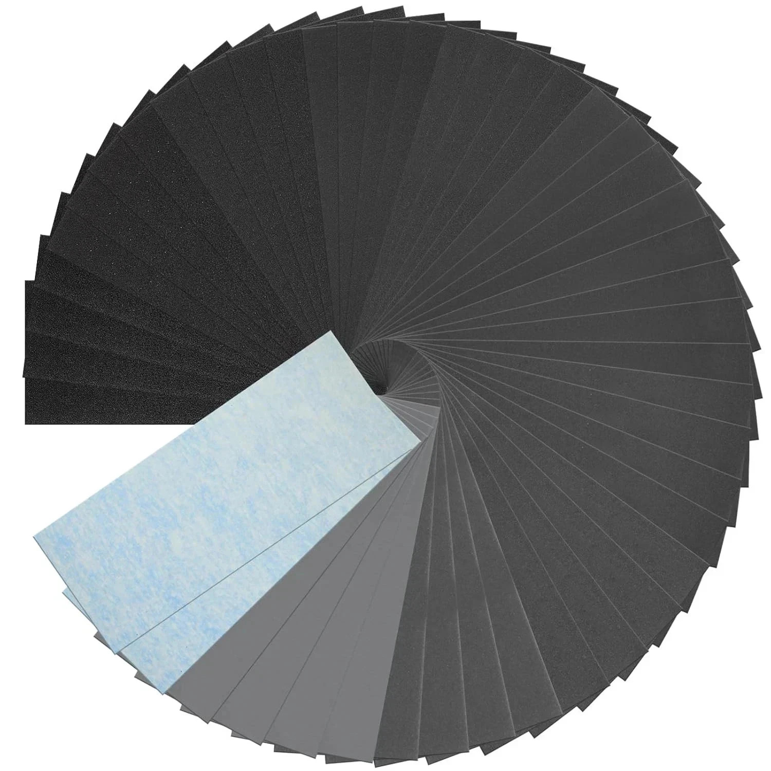 50 Pcs Sandpaper Sheets, 13 Grits 120–5000 Wet Dry Assortment for Wood & Metal