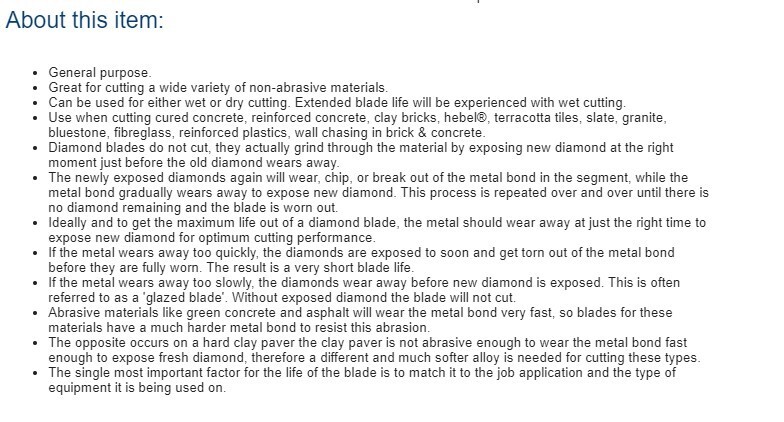 Diamond Blade Segmented for Concrete/Brick/Paving Cutting 150mm x 22mm Bore
