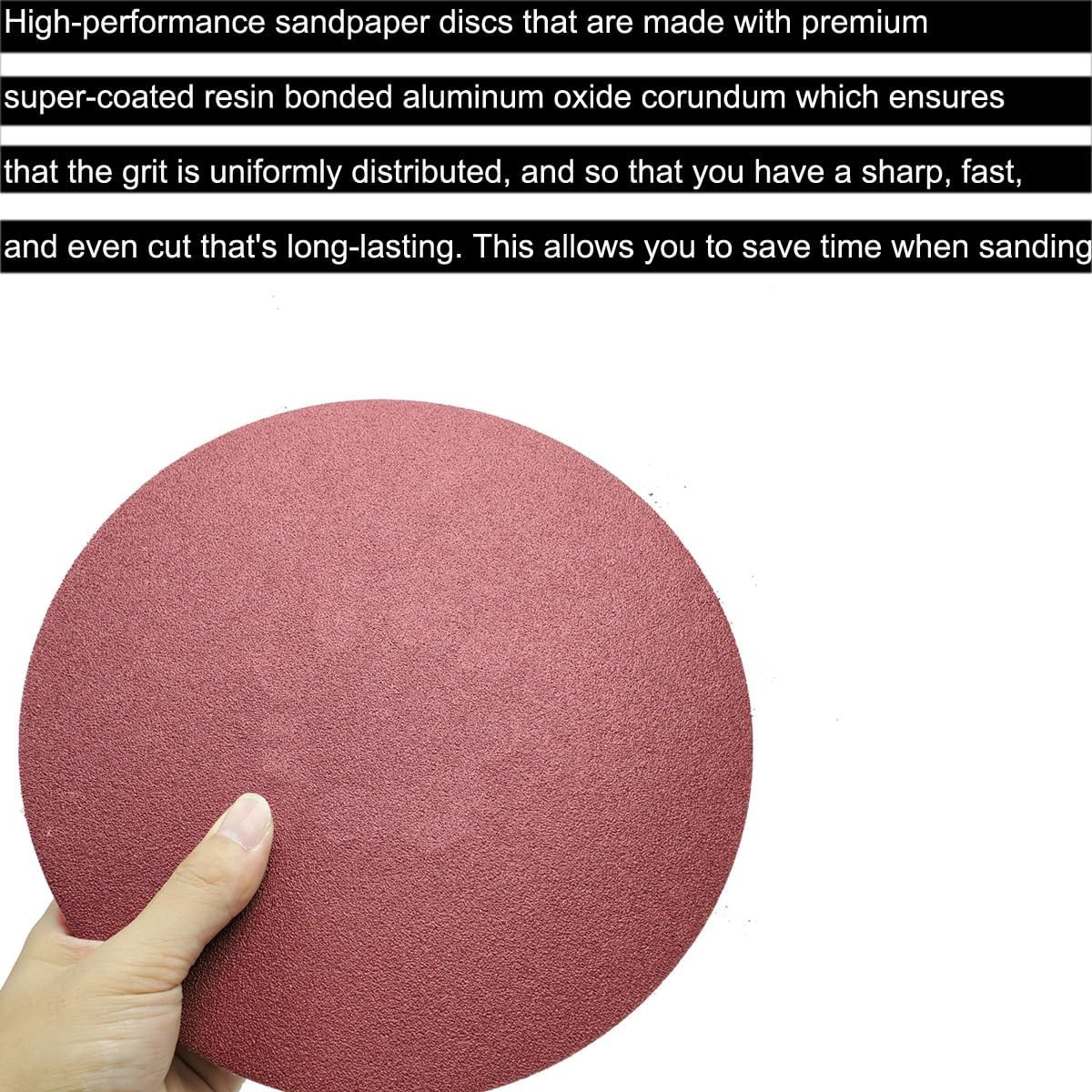 20 PCS 7 Inch 240 Grit Sanding Discs Sandpaper -7″ 7 x 7 inches, Gray