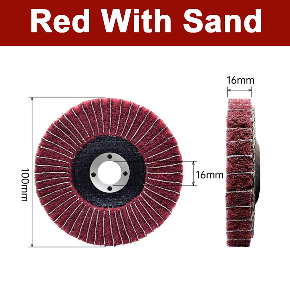 100mm Nylon Fiber Flap Polishing Wheel Pads Abrasive Buffing For Angle Grinder