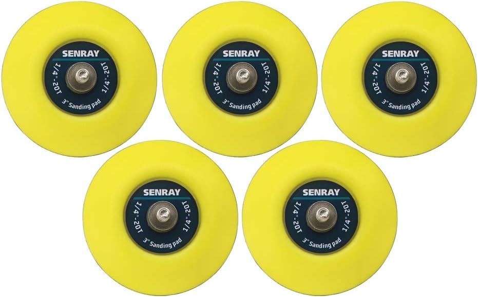 SENRAY 5Pcs 3-Inch Hook and Loop Backing Pad Sanding Pads for Dual Action Orb…