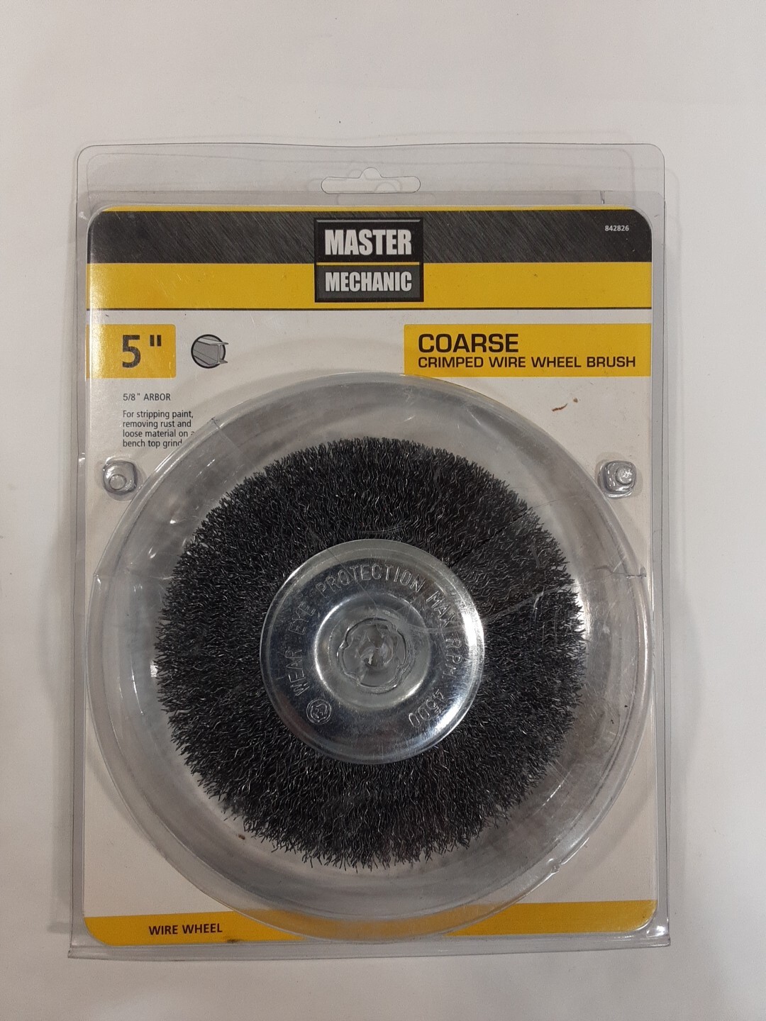 Master Mechanic 5″ Coarse Crimped Wire Wheel Brush 842826 5/8 Arbor New
