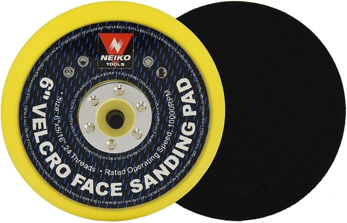 6 Inch Sanding Discs Hook and Loop 24 Thread Mount for Orbital and Dual Action