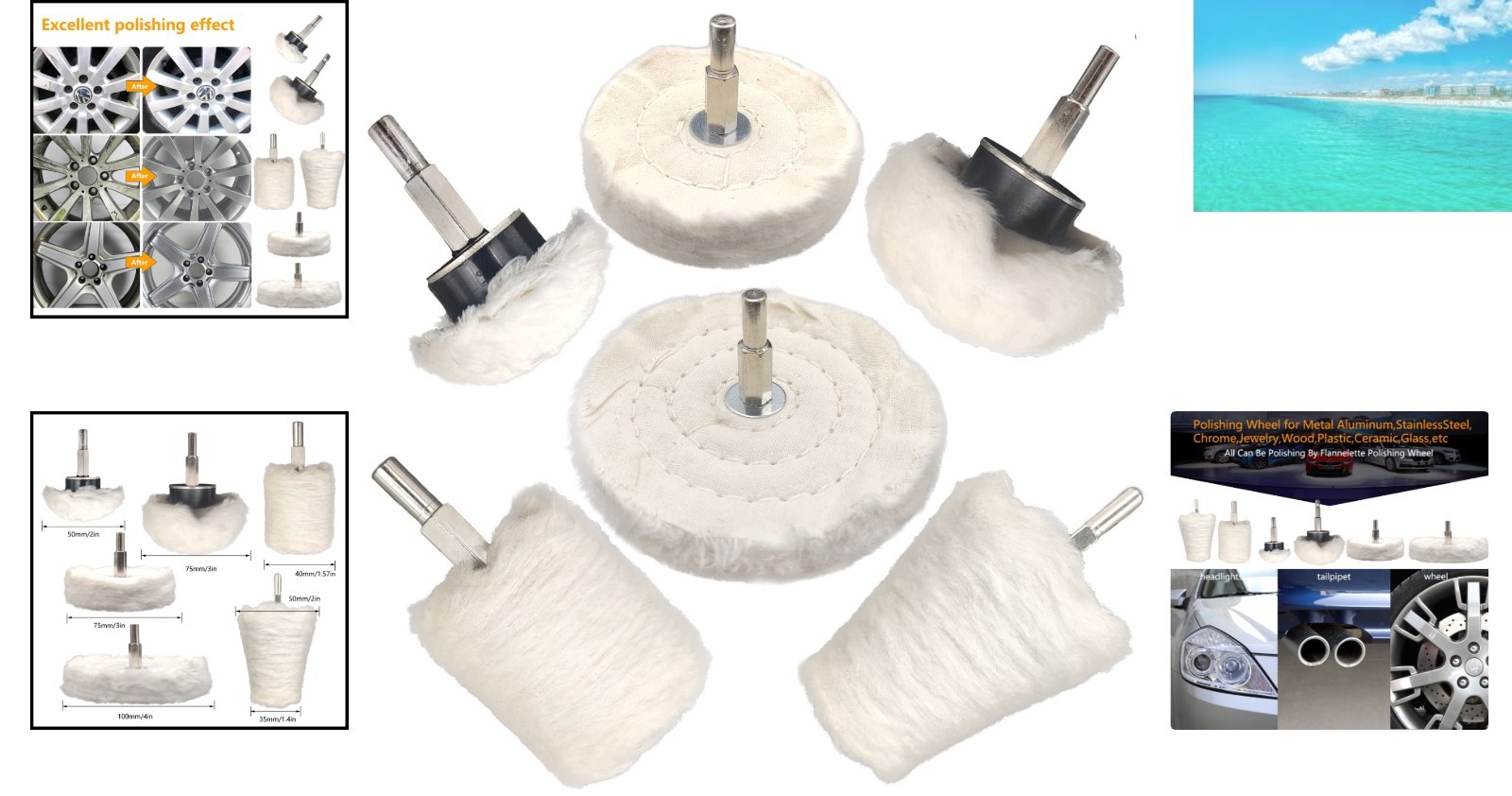 Cotton Buffing Wheel Set for Electric Drill – Perfect for Polishing & Waxing
