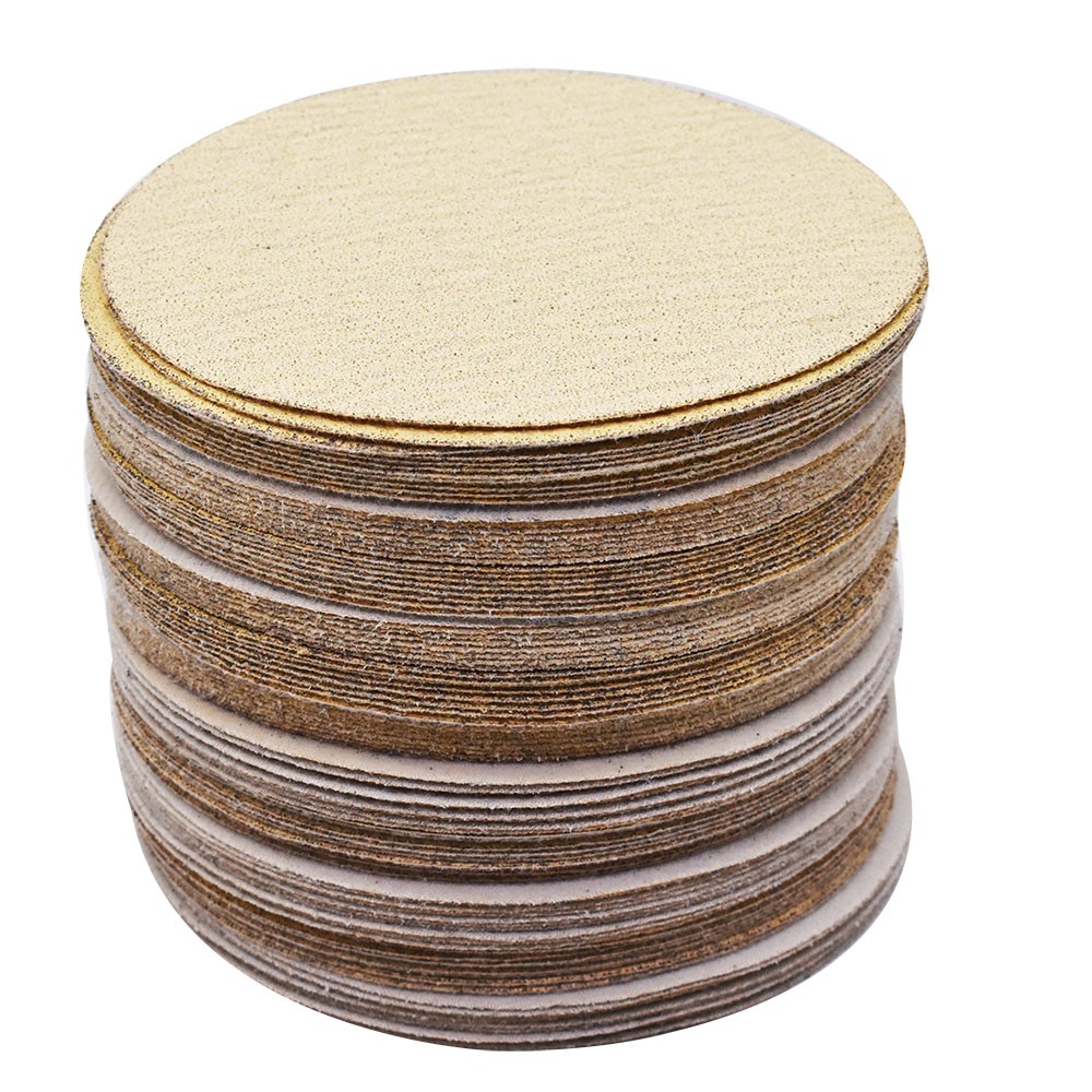 100 Pack 6″ Hook Loop Pads Sanding Disc Flocking 60 Grit NO-Hole Sanding