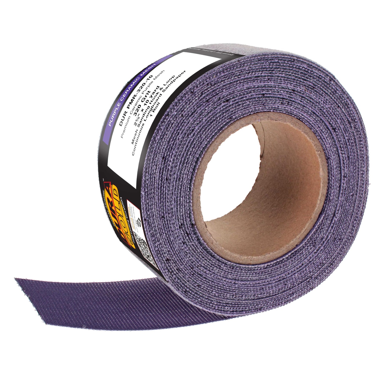 Dura-Gold Premium 320 Grit Purple Ceramic Mesh 2.75″ x 10 Yard,