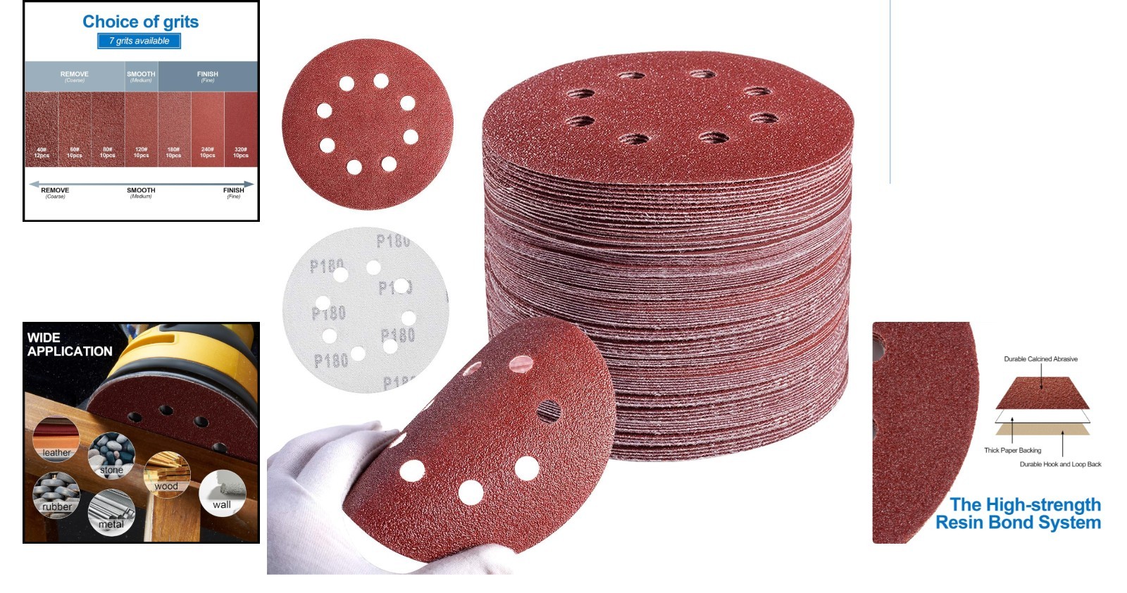5-Inch 72-Piece Sanding Discs – Multi-Grit for Perfect Finishing Touches