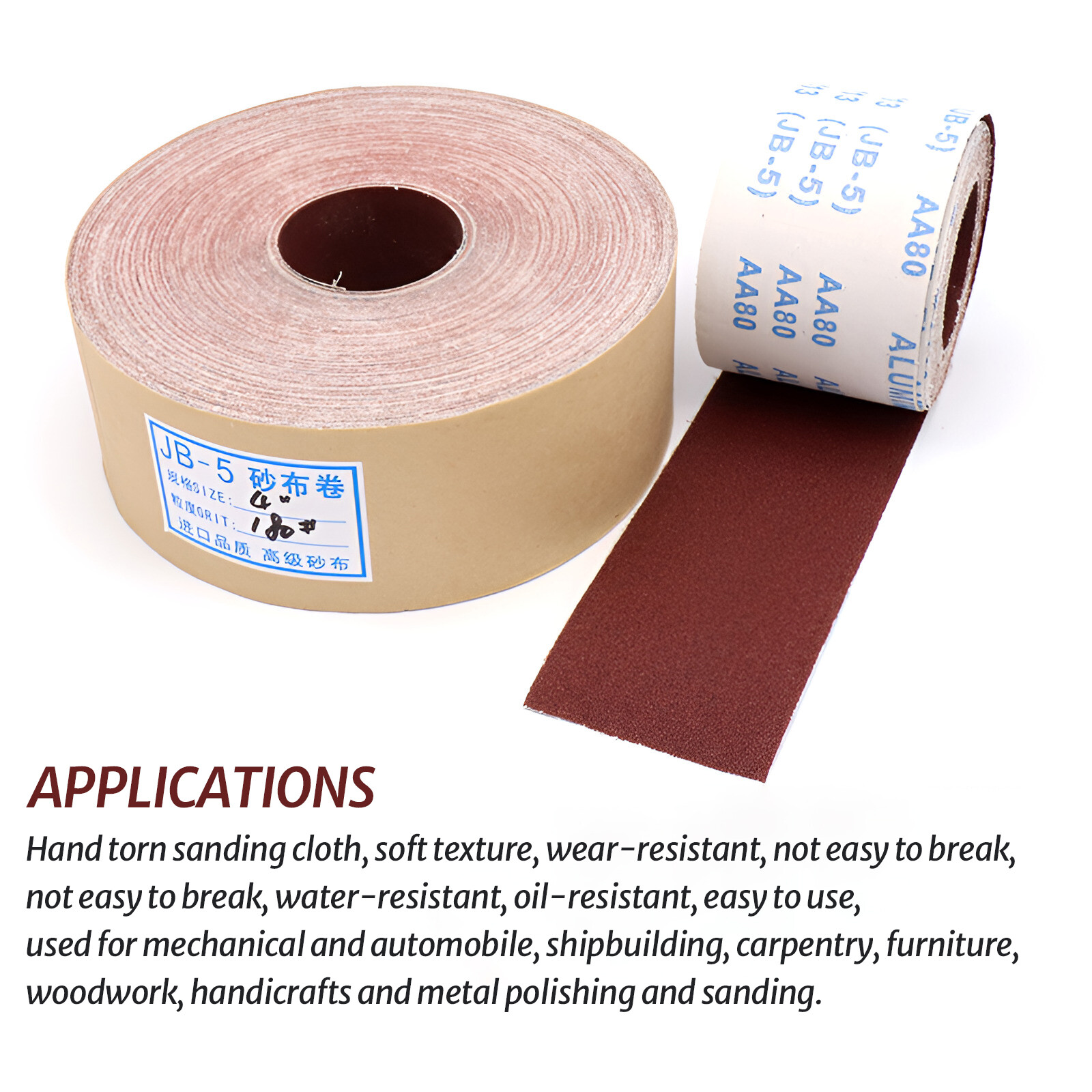 80-600 Grit Sandpaper Roll Abrasive Sand Paper Metal Furniture Sanding Sheets
