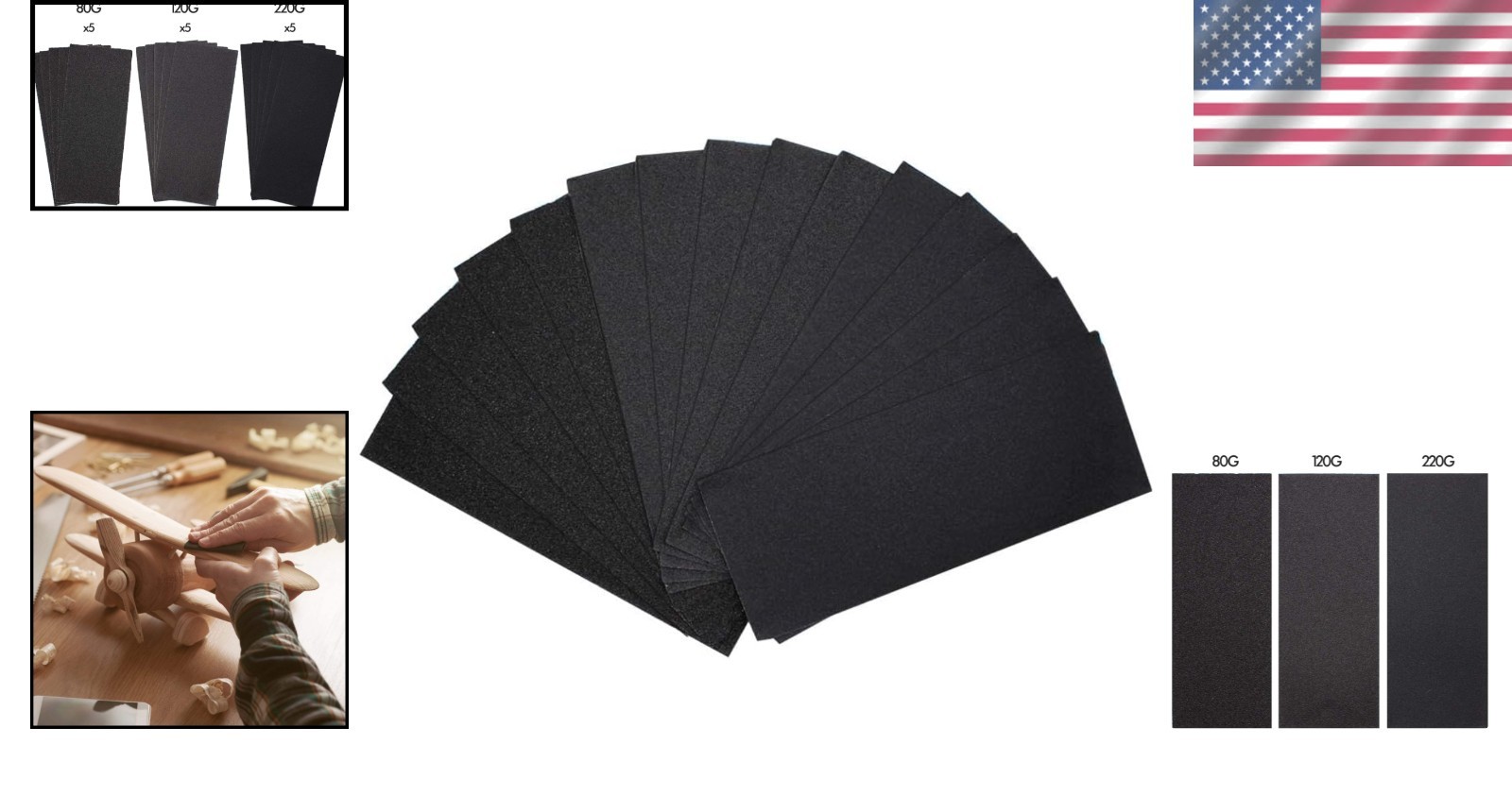 Versatile 15PCS Waterproof Sanding Sheets for Wood, Metal, and Automotive Use