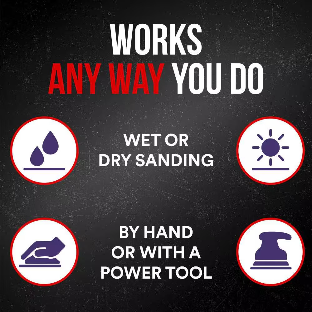 Pro Grade Precision 9 In. X 11 In. 220 Grit Faster Sanding Sheets with No-Slip G