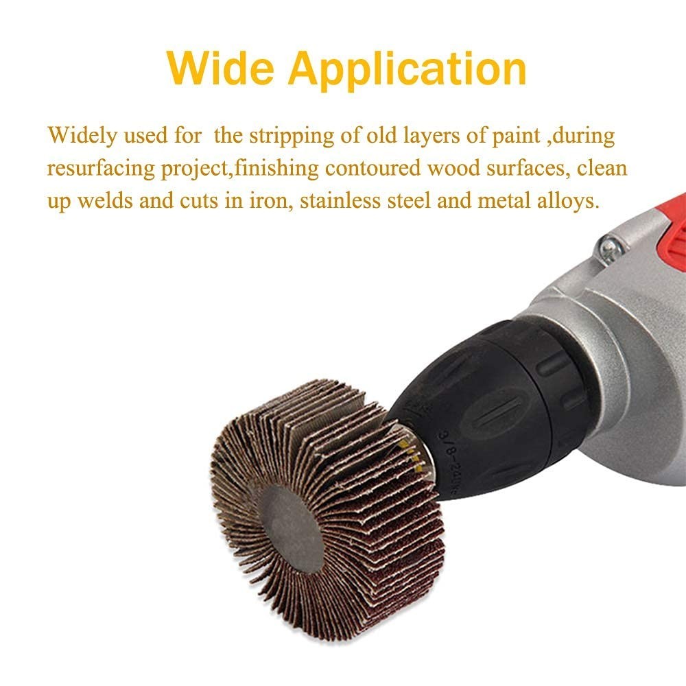 40-Piece 1/4″ Flap Wheel Set – 80 Grit Aluminum Oxide for Die Grinders