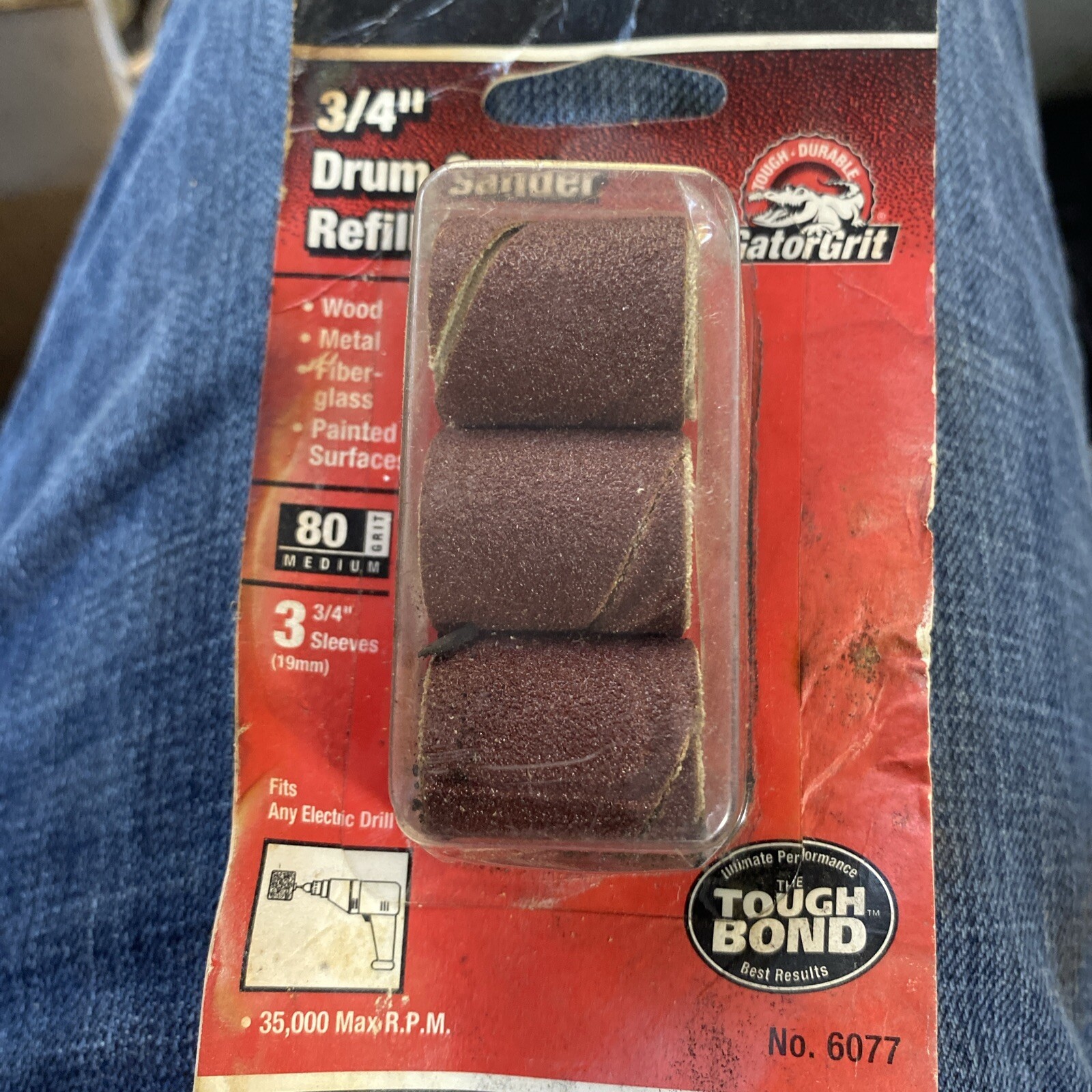 Gator 6077 80 Grit Aluminum Oxide Medium Sanding Drum Kit 3/4 Dia. x 1 in.