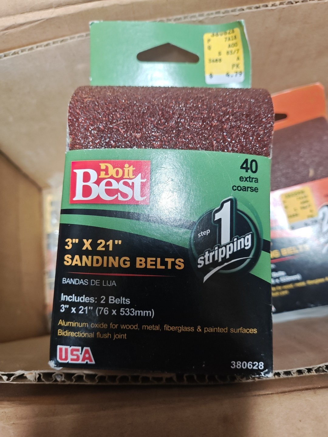 Do it Best 3 In. x 21 In. 40 Grit Heavy-Duty Sanding Belt (2-Pack) 380628
