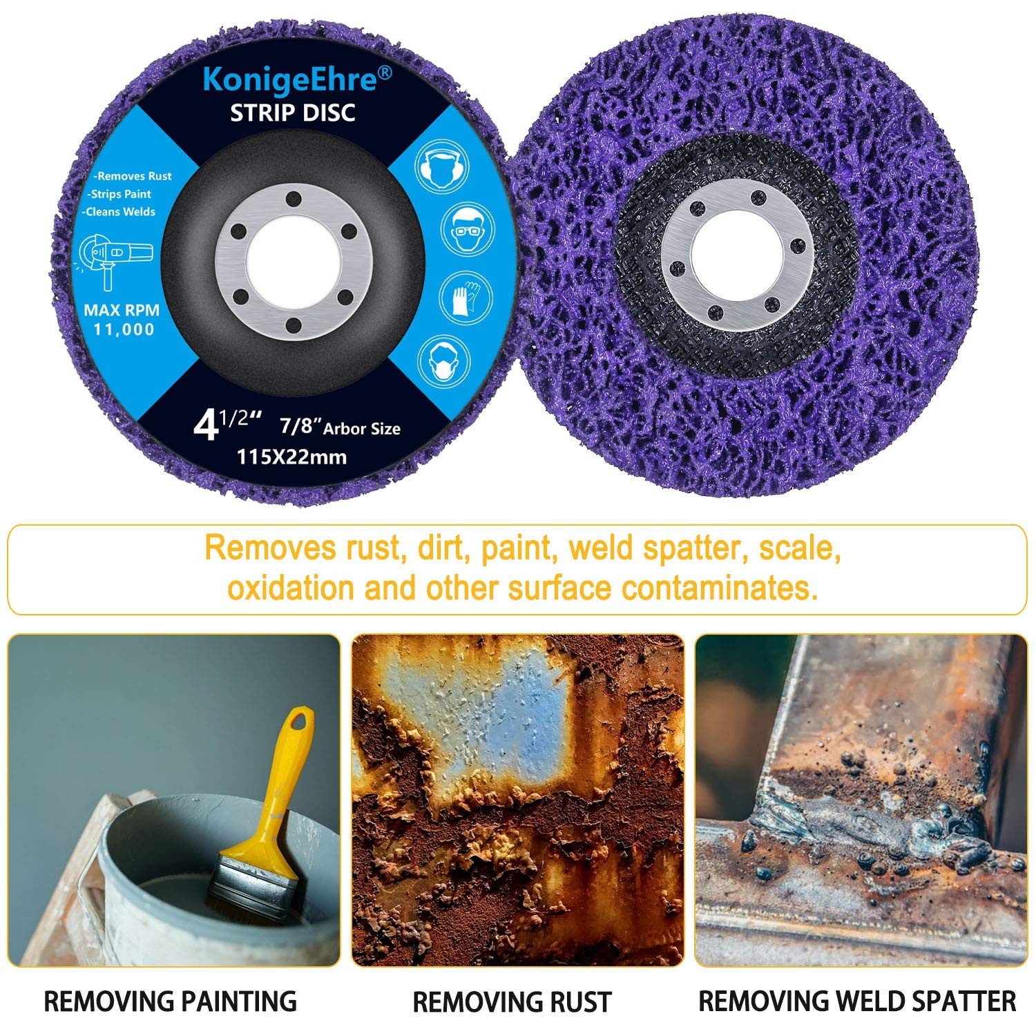 6 Packs 4-1/2″ x 7/8″ Strip Discs Stripping Wheel Fit Angle Grinder Clean and…