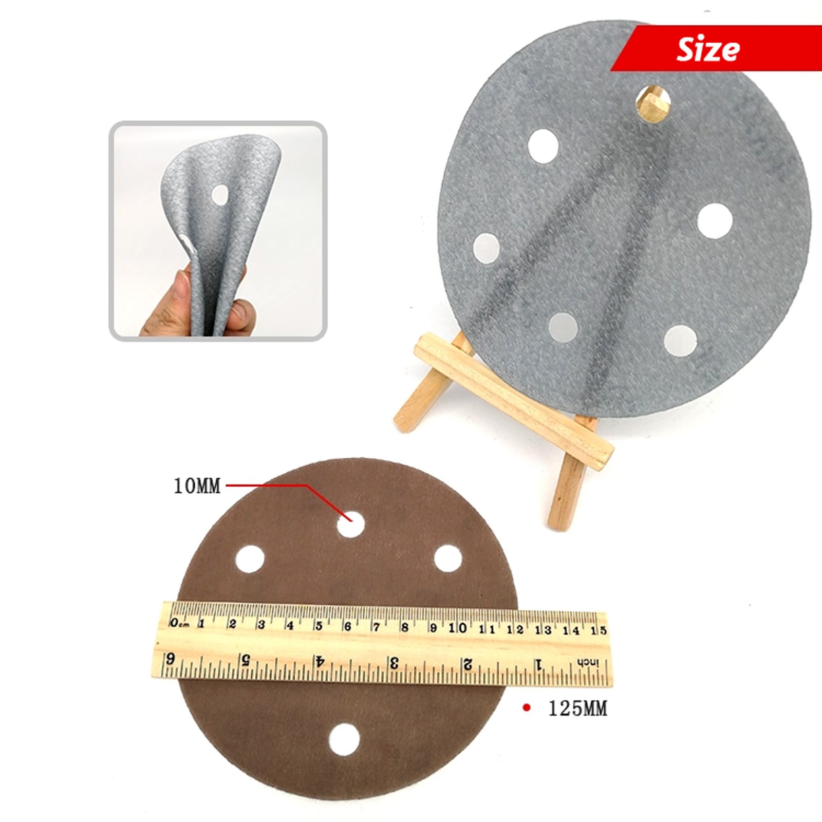 5 Inch 125mm Wet and Dry Sanding Discs Sandpaper Film Pads 600-5000 Grit 6 Hole