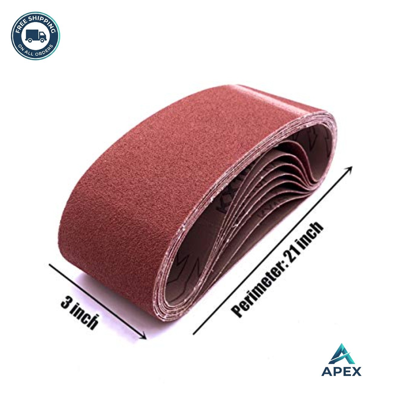 24 Pcs 3×21 Sanding Belts 40 60 80 Grit Aluminum Oxide for Belt Sander
