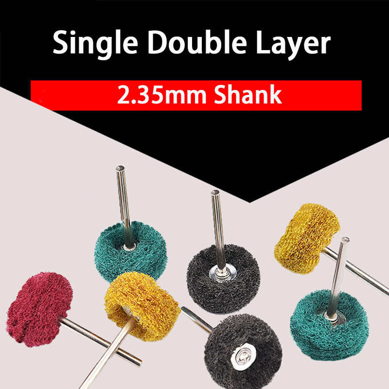 Single / Double Layer Abrasive Wheel Buffing Polishing 2.35mm Shank For Rotary