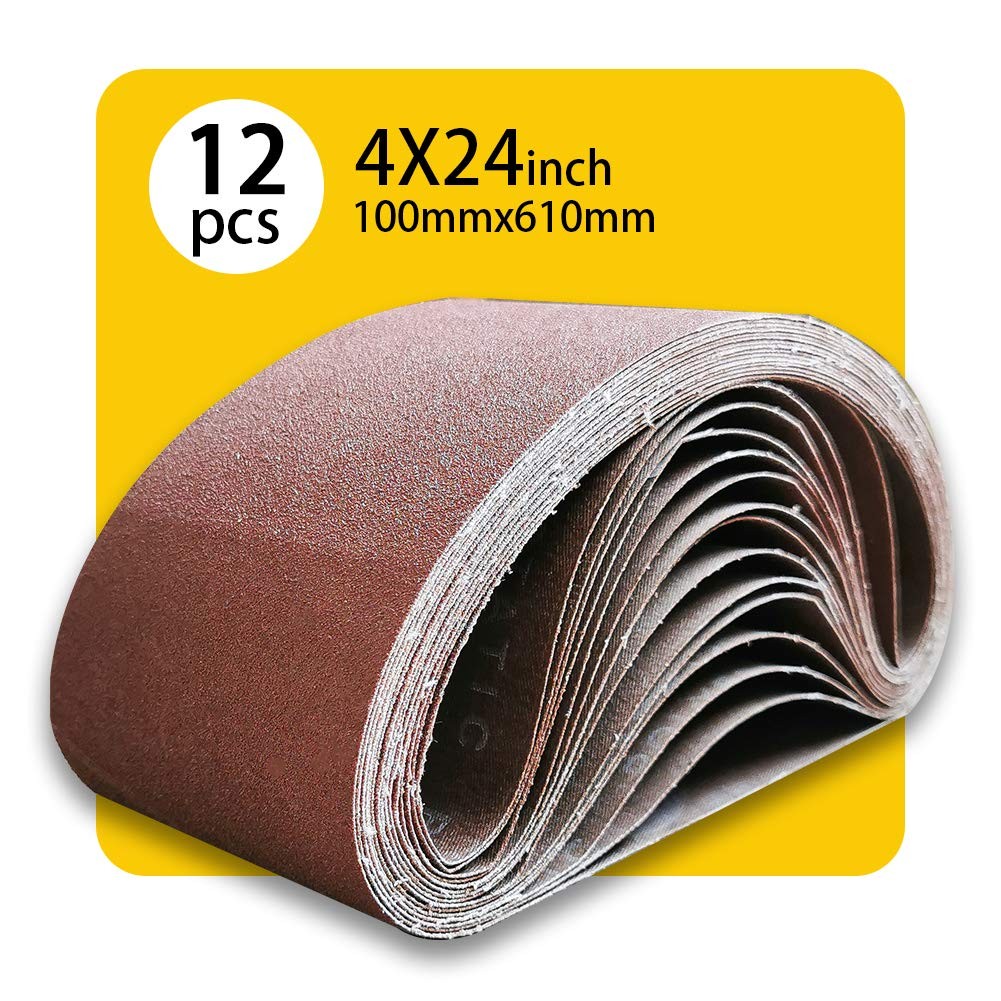 4 x 24 Inch 150 Grit Sanding Belt | Premium Aluminum Oxide Sanding Belt | Pre…