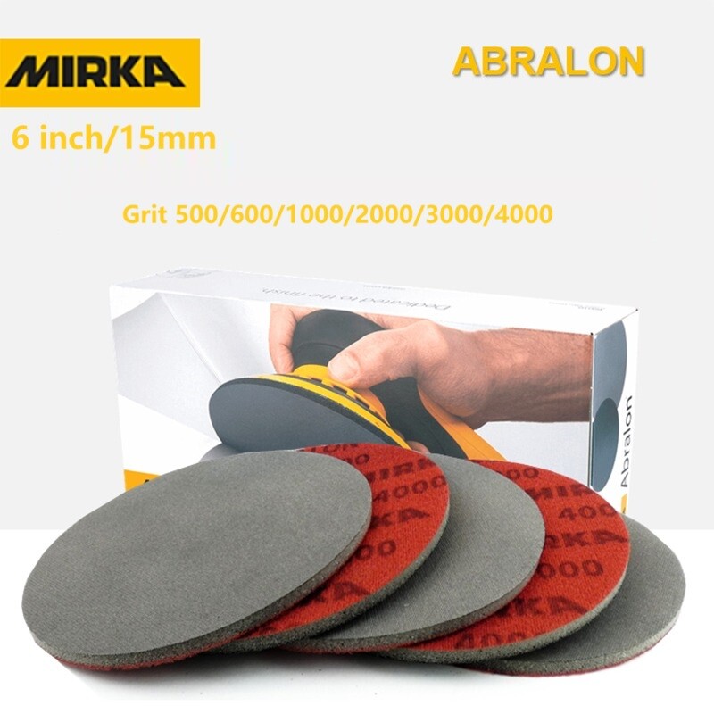 MIRKA Abralon Ø 150mm/6in Grip/ Hook and Loop Sanding Sponge Disk 10PCS
