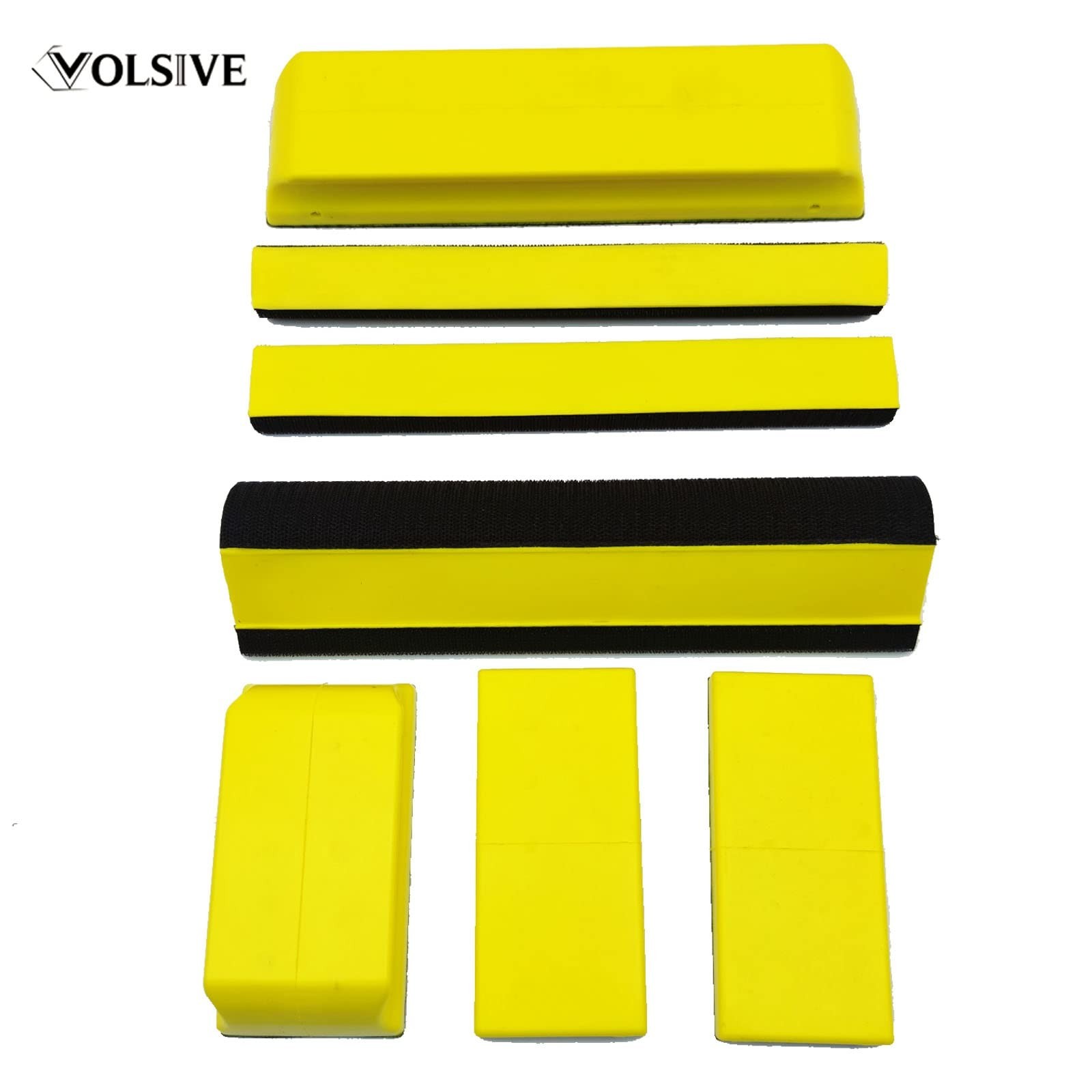 7pcs Hand Sanding Block Set – Rectangle Hook & Loop Pads for Auto Body & Paint