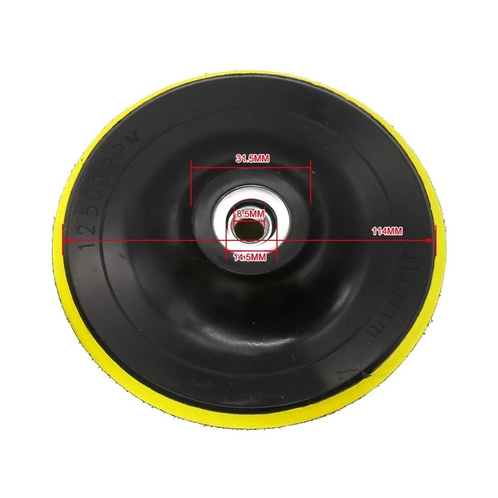 Buffing Pad Sanding Pad Yellow 5 Inch/125mm Black Polyurethane Brand New