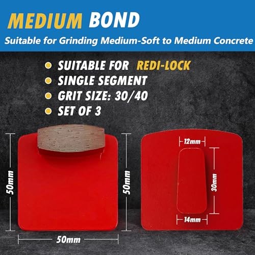 Diamond Grinding Discs for Husqvarna Redilock, Medium Bond – Double #30/40 Grit