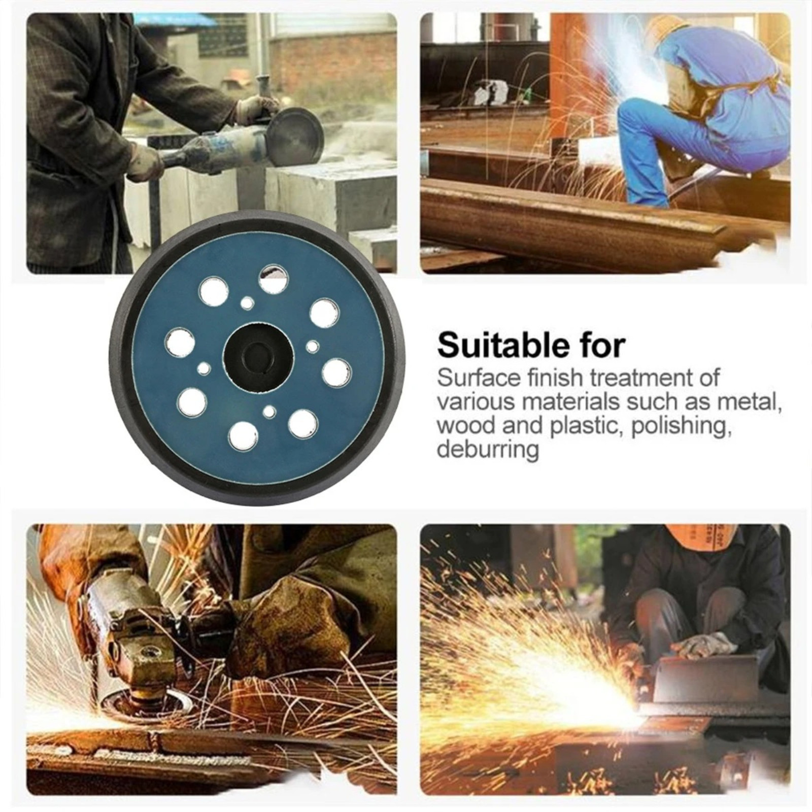 5″ Replacement Sander Pads for Universal Fit Sander, 5 Inch 8 Hole Hook and Loop