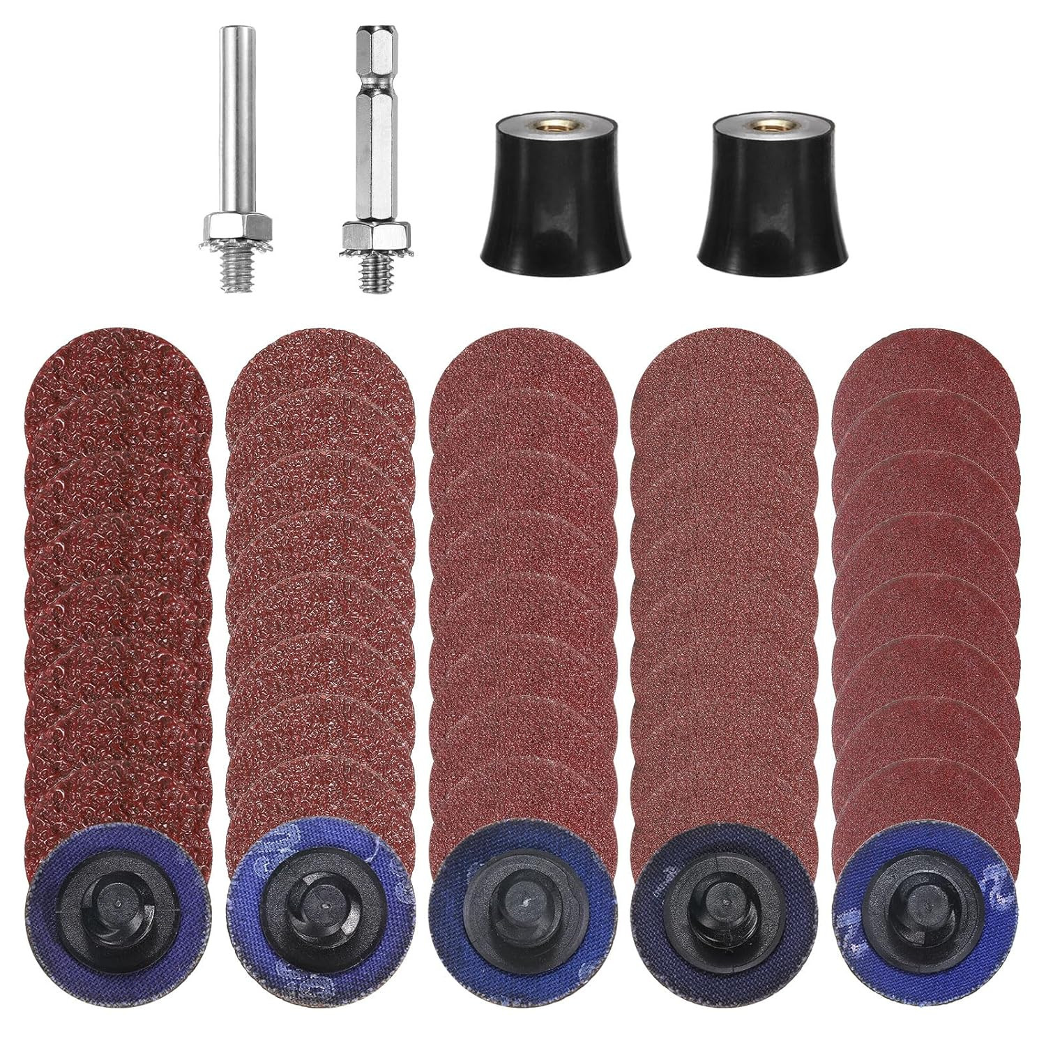 54Pcs Quick Change Discs Set 1″ Roll Lock Sanding Discs with 1/4″ Shank Pad Hold