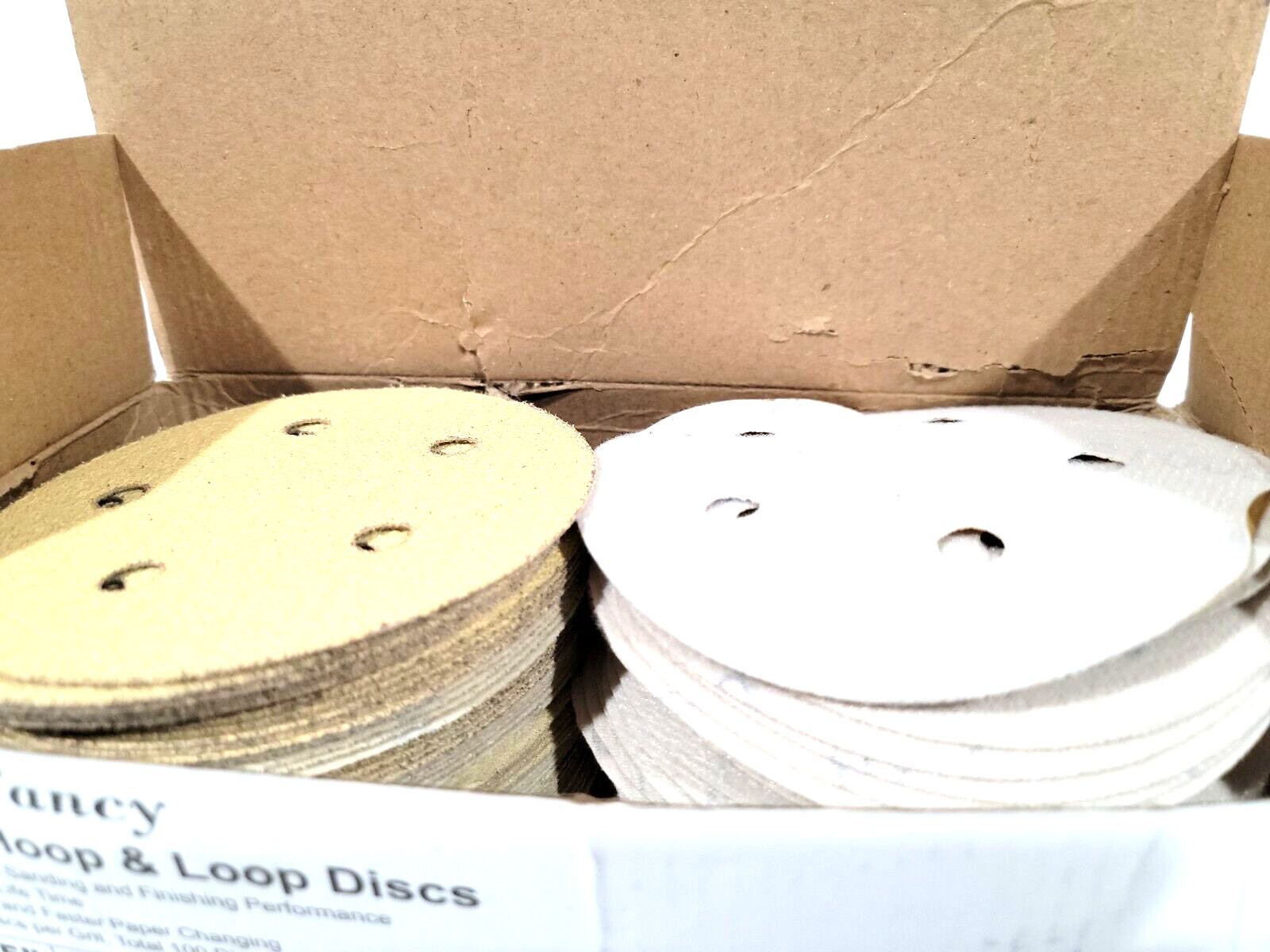100PC 5 in 125mm Gold Sanding Discs Grits Hook Loop 5-Hole