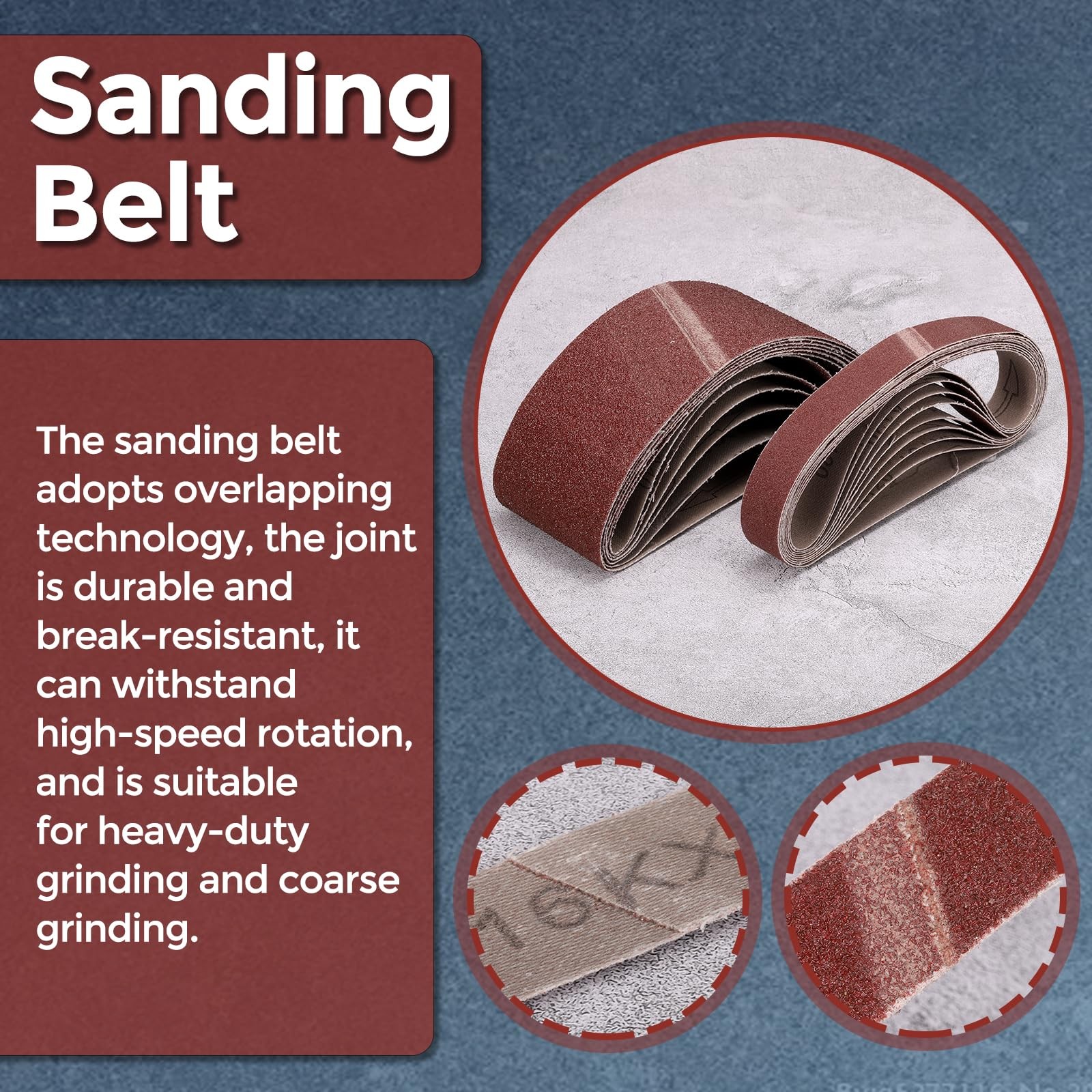 Kozelo 10 Pcs Sanding Belts 3 x 21 Inch 36 Grit Aluminum Oxide Abrasive Sandp…