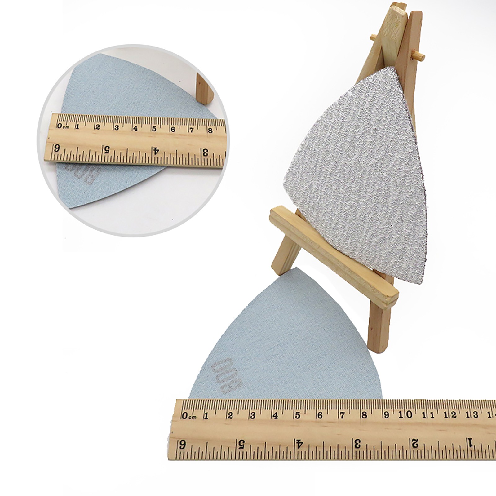 90mm Hook Loop Delta Sanding Sheets Triangular Detail Sandpaper Pads 60-1000Grit