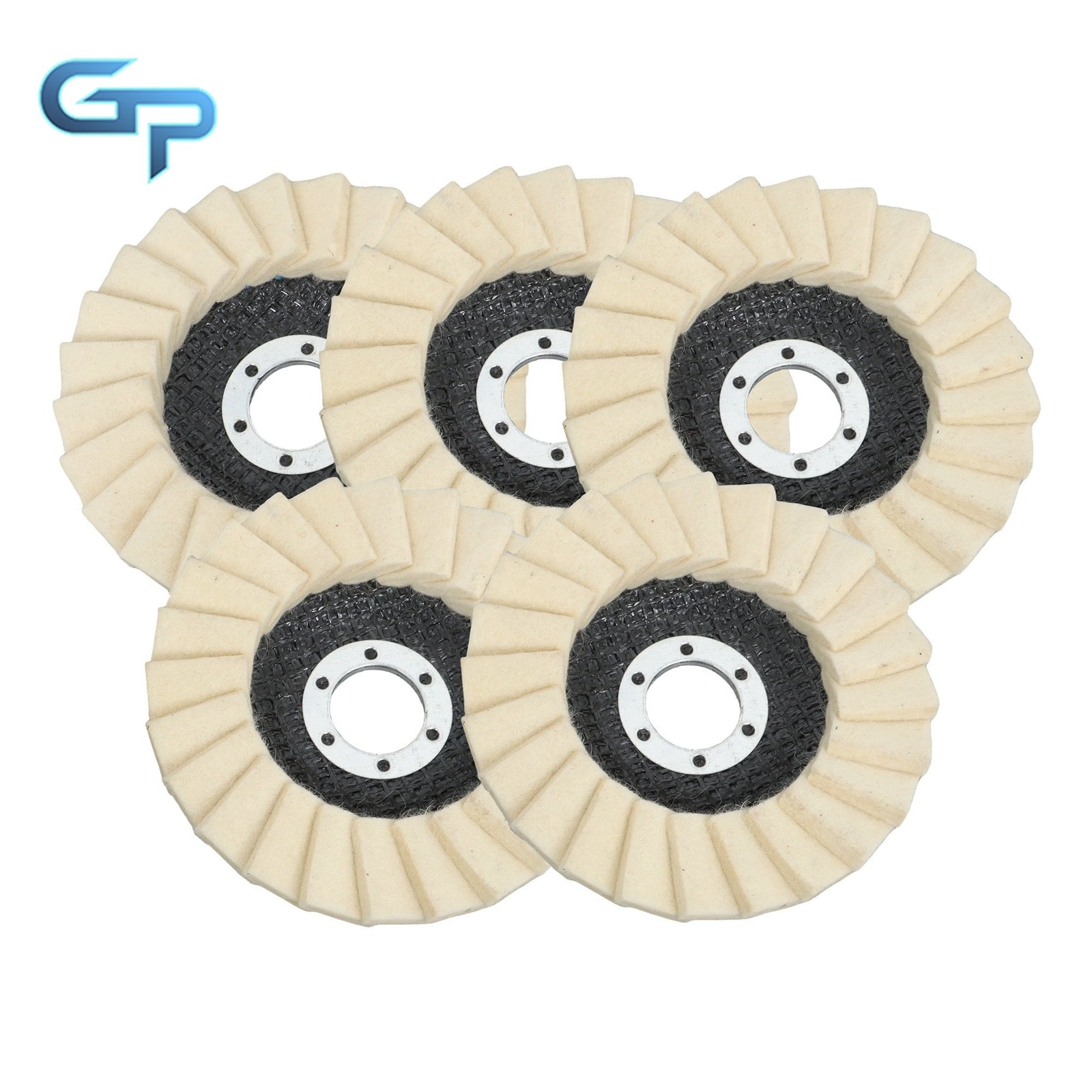 8 Pcs Wool Polishing Wheel Disc Set w/ Buffing Wheel and Compound 4-1/2 X 7/8″