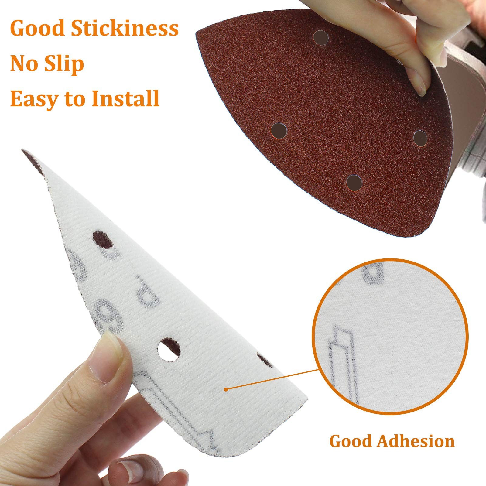 50 Pcs Mouse Detail Sander Sandpaper, 60 Grit, 5 Hole